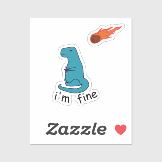 " ik ben in orde " dino sticker (Vel)