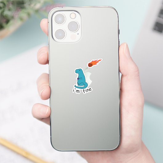 " ik ben in orde " dino sticker (Telefoon)