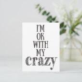 Ik ben in orde met mijn gekke, grappige Briefkaart (Staand voorkant)