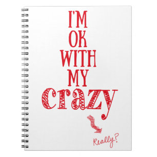 Ik ben in orde met mijn gekke, grappige Notitieboe Notitieboek