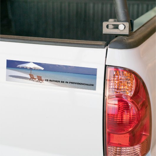 IK BEN IN PROVIDENCIALES. BUMPERSTICKER (Op Truck)