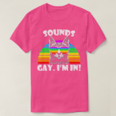 Ik ben in Rainbow Cat Pride Retro Cat Gay T-shirt (Design voorkant)