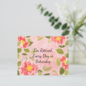 Ik ben in ruste. Elke dag is zaterdag. Briefkaart (Staand voorkant)