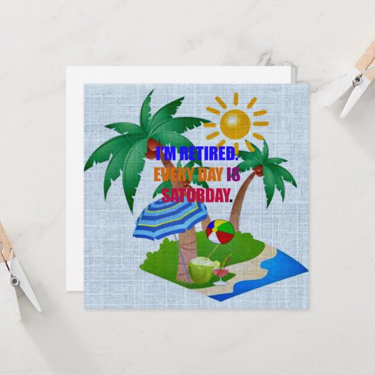 Ik ben in ruste. Elke dag is zaterdag. Kaart (Voorkant / Achterkant in situ)