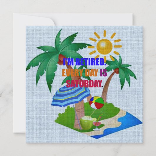 Ik ben in ruste. Elke dag is zaterdag. Kaart (Voorkant)