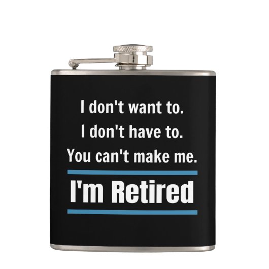 Ik ben in ruste Funny Heupfles (Voorkant)