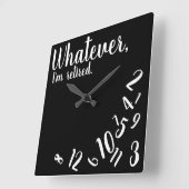 Ik ben in ruste Funny Retirement Simple Black Vierkante Klok (Hoek)