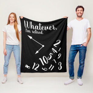 Ik ben in ruste Funny Retirement Time Clock Black Fleece Deken