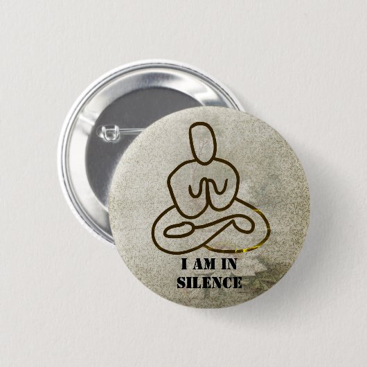 Ik ben in Silence Meditation/Retreat Button (Voorkant /achterkant)