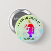 Ik ben in Silence Meditation/Retreat Button (Voorkant /achterkant)