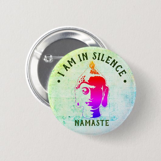 Ik ben in Silence Meditation/Retreat Button (Voorkant /achterkant)