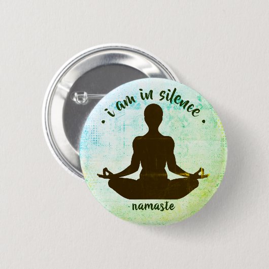 Ik ben in Silence Meditation/Retreat Button (Voorkant /achterkant)