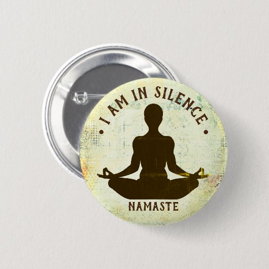 Ik ben in Silence Meditation/Retreat Button (Voorkant /achterkant)