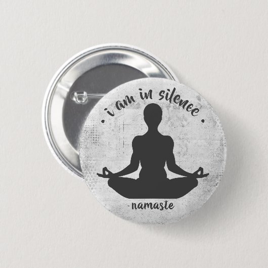 Ik ben in Silence Meditation/Retreat Button (Voorkant /achterkant)
