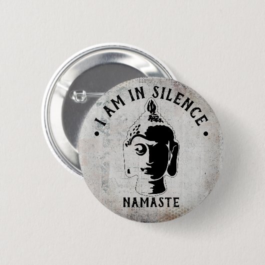 Ik ben in Silence Meditation/Retreat Button (Voorkant /achterkant)