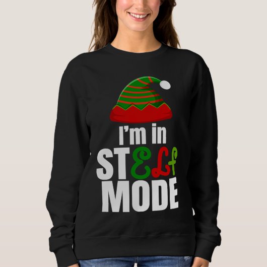 Ik ben in StELF-modus Cute Kerstman Elf Hoed Elf C Trui (Voorkant)