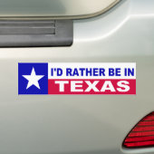 IK BEN IN TEXAS. BUMPERSTICKER (Op auto)