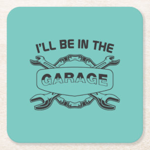Ik ben in The Garage, monteur en autoliefhebber Kartonnen Onderzetters