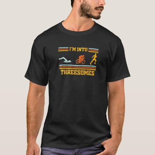 Ik ben in Threesomes Triathlon T-shirt (Voorkant)