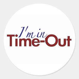 Ik ben in Time-out (jongens) Ronde Sticker