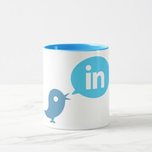 "Ik ben #in" - Twitter & LinkedIn Mok (Midden)