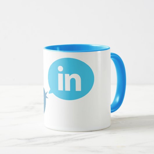 "Ik ben #in" - Twitter & LinkedIn Mok (Voorkant rechts)