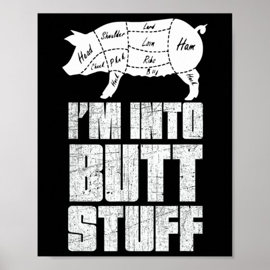 Ik ben in varkensvlees kont spullen - grappige bbq poster (Voorkant)