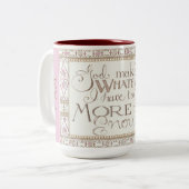 Ik ben in vrede - meer dan genoeg koffie Mok (roze (Voorkant links)