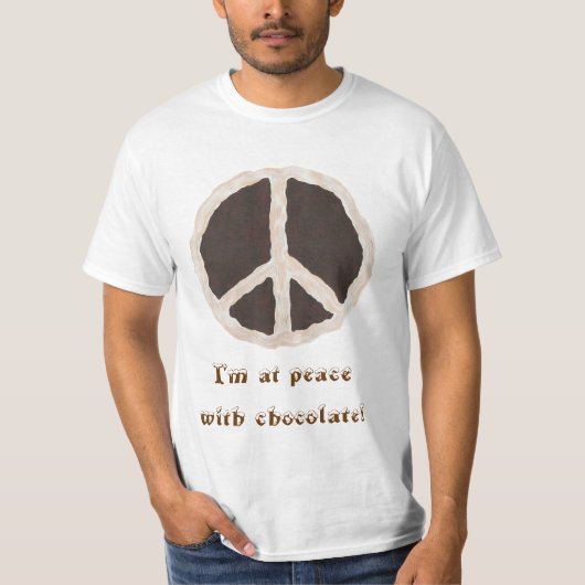 Ik ben in vrede met chocoladetshirts t-shirt (Voorkant)
