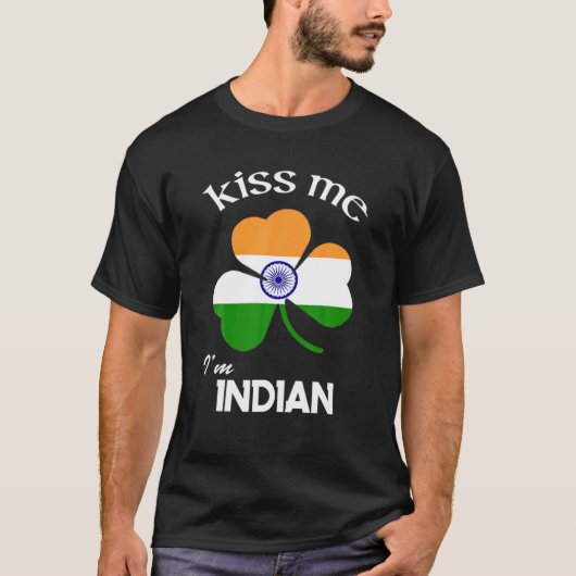 Ik ben Indiaas Shamrock India St. Patrick's Da T-shirt (Voorkant)
