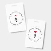 Ik ben ingeënt | Covid-19 Heart Needle Badge (Voor- en achterkant)