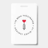 Ik ben ingeënt | Covid-19 Heart Needle Badge (Achterkant)
