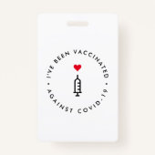Ik ben ingeënt | Covid-19 Heart Needle Badge (Voorkant)