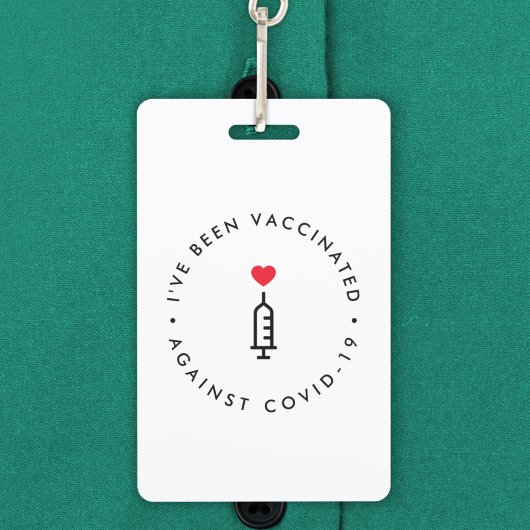 Ik ben ingeënt | Covid-19 Heart Needle Badge