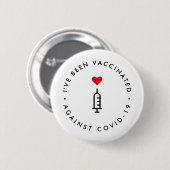 Ik ben ingeënt | Covid-19 Heart Needle Ronde Button 5,7 Cm (Voorkant /achterkant)
