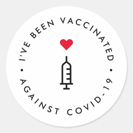 Ik ben ingeënt | Covid-19 Heart Needle Ronde Sticker (Voorkant)