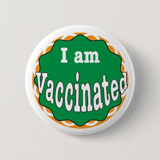Ik ben ingeënt ronde button 5,7 cm (Voorkant)