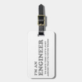 Ik ben ingenieur bagagelabel (Voorkant verticaal)