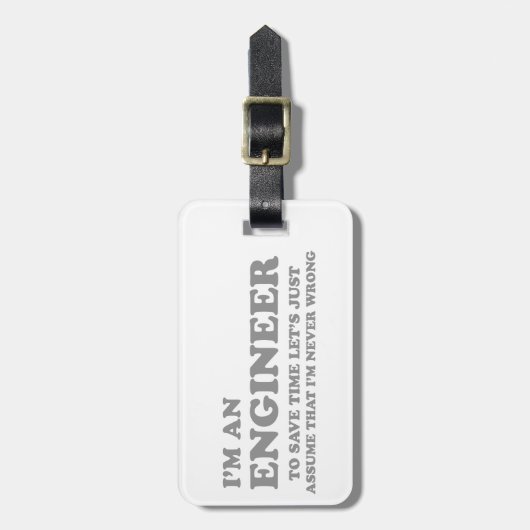 Ik ben ingenieur bagagelabel (Voorkant verticaal)