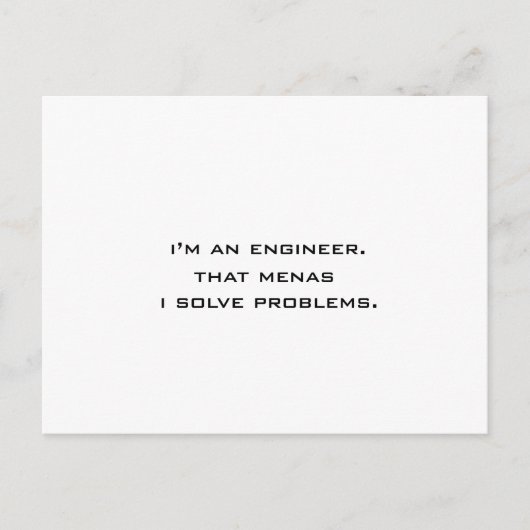 Ik ben ingenieur briefkaart (Voorkant)