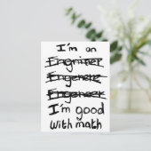 Ik ben ingenieur, goed met Wiskunde Briefkaarten (Staand voorkant)