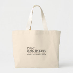 Ik ben ingenieur grote tote bag