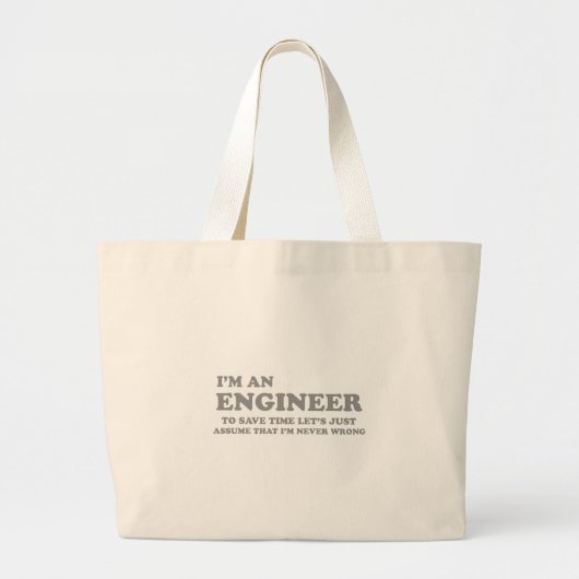 Ik ben ingenieur grote tote bag (Voorkant)