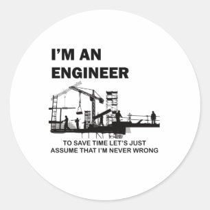 Ik ben ingenieur ronde sticker