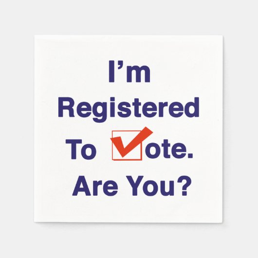 Ik ben ingeschreven om te stemmen servet (Voorkant)