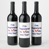 Ik ben ingeschreven om te stemmen wijn etiket (Flessen)