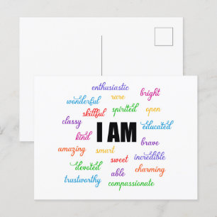 Ik ben inspiratie, positief, religieus, Christelij Briefkaart