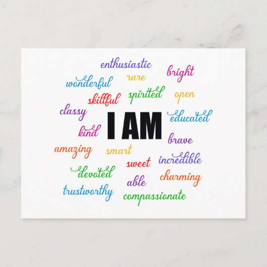 Ik ben inspiratie, positief, religieus, Christelij Briefkaart (Voorkant)