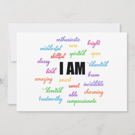 Ik ben inspiratie, positief, religieus, Christelij Feestdagenkaart (Voorkant)