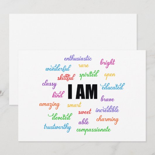 Ik ben inspiratie, positief, religieus, Christelij Feestdagenkaart (Voorkant / Achterkant)